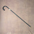 1929 British vintage black shaft curved handle pure silver decorated walking stick 85cm
